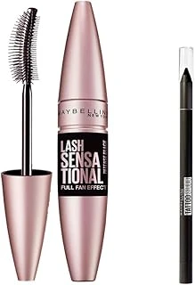 New York Lash Sensational Yelpaze Etkili Intense Black Maskara - Ekstra Siyah 9.5 Ml & Mini Tattoo Liner Gel Pencil Makyaj Seti ürün görseli 1