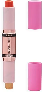 Makeup Revolution- Allık Vurgu Çubuğu- Mercan Çiy | Kremsi, Karıştırılabilir Mat Allık | Yanakları Kaldırmak Için Vurgulayıcı | Boyut Ekleyin Gölgeler Oluşturun - 0,5 Ons ürün görseli 1