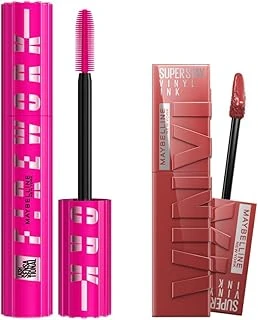 New York Lash Sensational Firework Maskara & Super Stay Vinyl Ink Uzun Süre Kalıcı Likit Parlak Ruj 35 Cheeky Makyaj Seti ürün görseli 1
