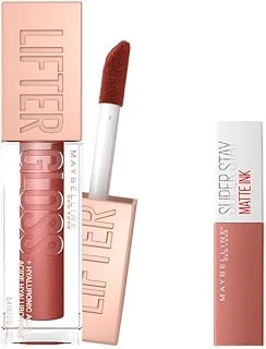 New York Lifter Gloss Nemlendirici Dudak Parlatıcısı 016 Rust & Mini Super Stay Matte Ink Likit Mat Ruj 65 Seductress Makyaj Seti ürün görseli 1