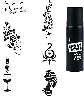 Zarif Kadınlar Spray Tattoo Geçici Dövme Yapma Seti Dark Siyah ürün görseli 1