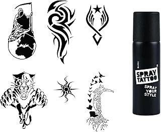 Tribal Felsefik Spray Tattoo Geçici Dövme Seti Dark Siyah Sprey ürün görseli 1