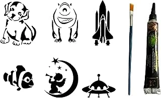 Çocuksu Desenler 6 Adet Şablon Hint Kınası Geçici Dövme Seti ürün görseli 1