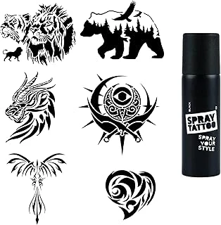Doğa Modelleri Spray Tattoo Geçici Dövme Seti Dark Siyah Sprey ürün görseli 1
