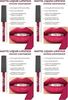 Alix Avien Uzun Süre Kalıcı Kadifemsi Kuruma Yapmayan Mat Likit Ruj - Matte Liquid Lipstick 515 Cranberry (4 Paketi) ürün görseli 1