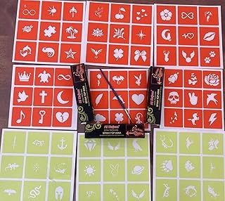 Geçici Dövme Seti 81 Şablon 3 Tüp Siyah Al Najam Kına Fırça Hediyeli ürün görseli 1