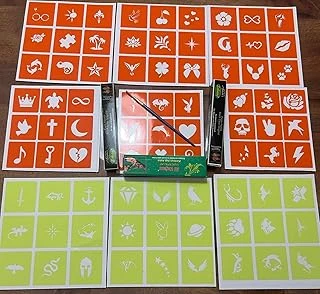 Geçici Dövme Seti 81 Desen 2 Tüp Siyah 1 Tüp Kırmızı Kına Fırça Hediyeli ürün görseli 1