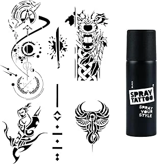 Fantastik Karizmatik Modeller Spray Tattoo Geçici Dövme Seti Dark Siyah Sprey ürün görseli 1