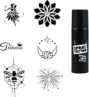 Mandala Peri Spray Tattoo Geçici Dövme Seti Dark Siyah Sprey ürün görseli 1