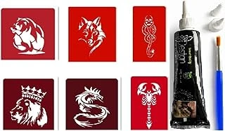 Ayı Akrep Hint Kınasıyla Geçici Dövme Yapma Seti Fırça 6 Kalıp Hediyeli ürün görseli 1