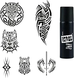 Tribal Serisi Spray Tattoo Geçici Dövme Yapma Seti Dark Siyah ürün görseli 1