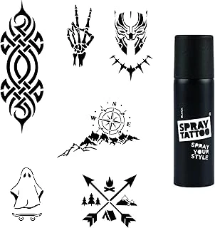Fantastik Modeller Spray Tattoo Geçici Dövme Seti Dark Siyah Sprey ürün görseli 1