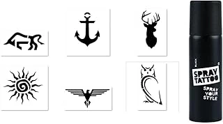 Geyik Boğa Spray Tattoo Geçici Siyah Sprey Dövme Seti ürün görseli 1