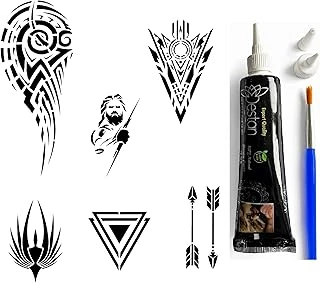 Tribal Hint Kınası Ile Geçici Dövme Yapma Seti Fırça Hediyeli ürün görseli 1