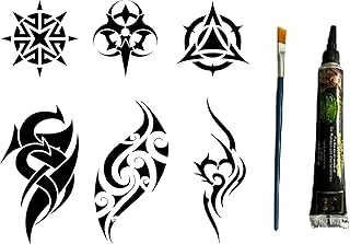 Tribal Kol Bacak 6 Adet Şablon Hint Kınası Geçici Dövme Seti ürün görseli 1