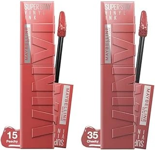 New York Super Stay Vinyl Ink Uzun Süre Kalıcı Likit Parlak Ruj 15 Peachy + 35 Cheeky ürün görseli 1