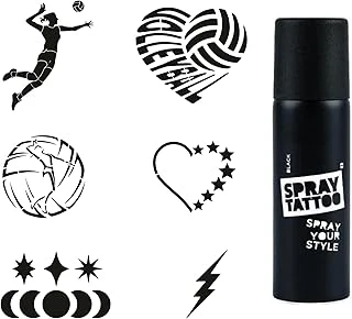 Voleybol Aşkı Spray Tattoo Geçici Dövme Seti Dark Sprey Dövme Kiti ürün görseli 1
