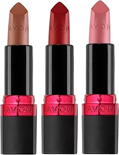 Avon Mat Marvellous Mocha, Red Supreme Pure Pink Üçlü Ruj Paketi ürün görseli 1