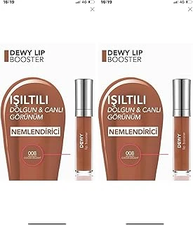 Dewy Lip Booster Dolgunlaştırıcı Etkili Yarı Transparan Dudak Parlatıcısı - 008 Cocoa Delight (2 Paketi) ürün görseli 1