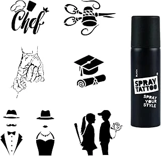 Sanatsal Modeller Spray Tattoo Geçici Dövme Seti Dark Siyah Sprey ürün görseli 1