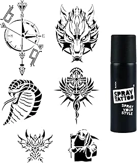 Pusula Kobra Modelleri Spray Tattoo Geçici Dövme Seti Dark Siyah Sprey ürün görseli 1
