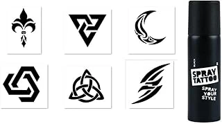 Tribal Modeller Spray Tattoo Geçici Siyah Sprey Dövme Seti ürün görseli 1