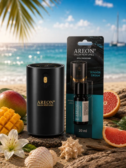 Areon Aromatik Difüzör Siyah (Klasik Metal) + Summer Dream ürün görseli 1