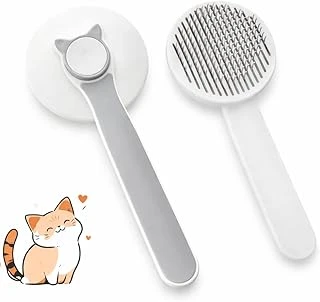 Sogud Tüy Toplama Tarak Beyaz – Basmalı Kendini Temizleyen Evcil Hayvan Bakım Fırçası, Çelik İğneli, Ergonomik Saplı, Dökülme Karşıtı, Tüm Tüy Tiplerine Uygun ürün görseli 1