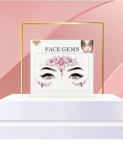 Bearpear Pembe Renkli Kendinden Yapışkanlı Kristal Yüz Taşı Face Sticker ürün görseli 1