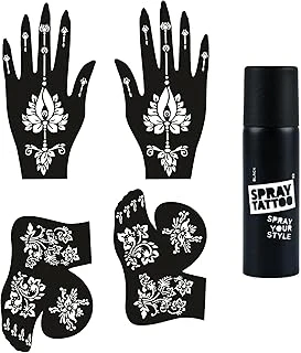 Lotus Model El Ayak Geçici Dövme Seti Spray Tattoo Dark Siyah Renk ürün görseli 1