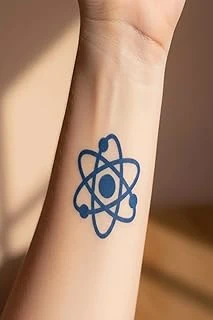 Atom Sembolü Yarı Kalıcı Geçici Dövme 1 Ay Kalıcı Yapıştırma Dövme 5X5 Cm ürün görseli 1