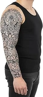 Viking 1 Hafta Kalıcı Tam Kol Bacak Kaplama Yapıştırma Geçici Dövme 48 Cm ürün görseli 1