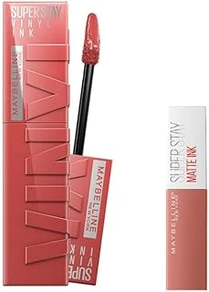 New York Super Stay Vinyl Ink Uzun Süre Kalıcı Likit Parlak Ruj 15 Peachy & Mini Super Stay Matte Ink Likit Mat Ruj 65 Seductress Makyaj Seti ürün görseli 1