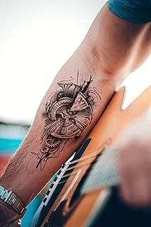 Bearpear Gerçek Dövme Görünümlü 3 Boyutlu Saat Dövmesi, Tattoo, Erkek Geçici Dövme, Kol Dövmesi, Omuz Dövmesi ürün görseli 1