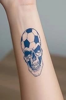 Futbolcu Kuru Kafa Yarı Kalıcı Geçici Dövme 1 Ay Kalıcı Yapıştırma Dövme 5X5 Cm ürün görseli 1
