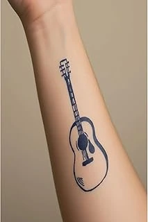 Gitar Yarı Kalıcı Geçici Dövme 1 Ay Kalıcı Yapıştırma Dövme 5X5 Cm ürün görseli 1