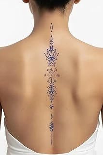 Kar Tanesi Lotus Büyük Boy Sırt İçin 1 Ay Kalıcı Yarı Kalıcı Yapıştırma Geçici Dövme 48 Cm ürün görseli 1