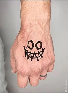 Bearpear Gülen Yüz Geçici Dövme Halloween Tattoo ürün görseli 1