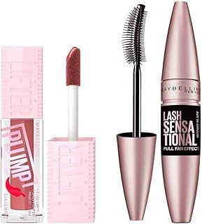New York Lifter Plump Dudak Parlatıcısı- 005 Peach Fever & Lash Sensational Yelpaze Etkili Intense Black Maskara Makyaj Seti ürün görseli 1