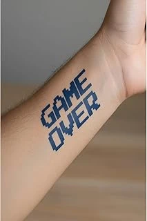 Game Over Yarı Kalıcı Geçici Dövme 1 Ay Kalıcı Yapıştırma Dövme 5X5 Cm ürün görseli 1