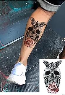 Bearpear Kurukafa Geçici Dövme, Üniseks Dövme, Vücut Dövmesi, Tattoo ürün görseli 1