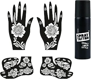 Karanfil Model El Ayak Geçici Dövme Seti Spray Tattoo Dark Siyah Renk ürün görseli 1