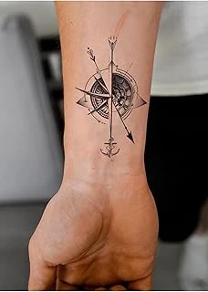 Bearpear Çapa Dövmesi, Pusula Dövmesi, Unisex Dövme, Geçici Vücut Dövmesi, Dövme Tattoo ürün görseli 1