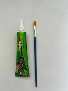 1 Tüp Kırmızı Kına 1 Sayfa Şablon Fırça Geçici Dövme Seti ürün görseli 1