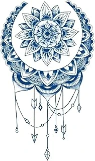 Mandala Çiçek 18X11 Cm 1 Ay Kalıcı Yarı Kalıcı Geçici Dövme Yapıştırma Dövme ürün görseli 1