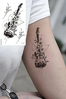 Bearpear Müzikal Geçici Dövme, Gitar Nota Dövmesi Tattoo ürün görseli 1