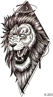 Bearpear Aslan Dövmesi Geometrik Aslan Tattoo ürün görseli 1
