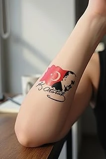 Kemal Atatürk İmzası Geçici Dövme Atatürk Silüeti Türk Bayrağı Dövmesi Unisex ürün görseli 1