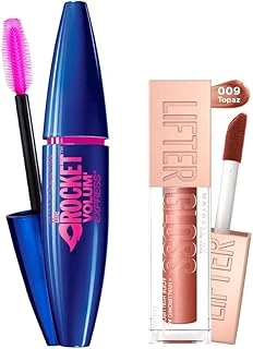 New York Volum' Express Rocket Ekstra Siyah Maskara + Lifter Gloss Nemlendirici Dudak Parlatıcısı- 009 Topaz ürün görseli 1