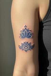 Lotus Güzelliği Yarı Kalıcı El Boyun Bilek Için Aylık Geçici Dövme 12X7 Cm ürün görseli 1